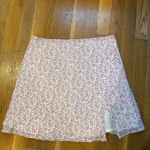 Beginning Boutique Pink Floral Mini Skirt
